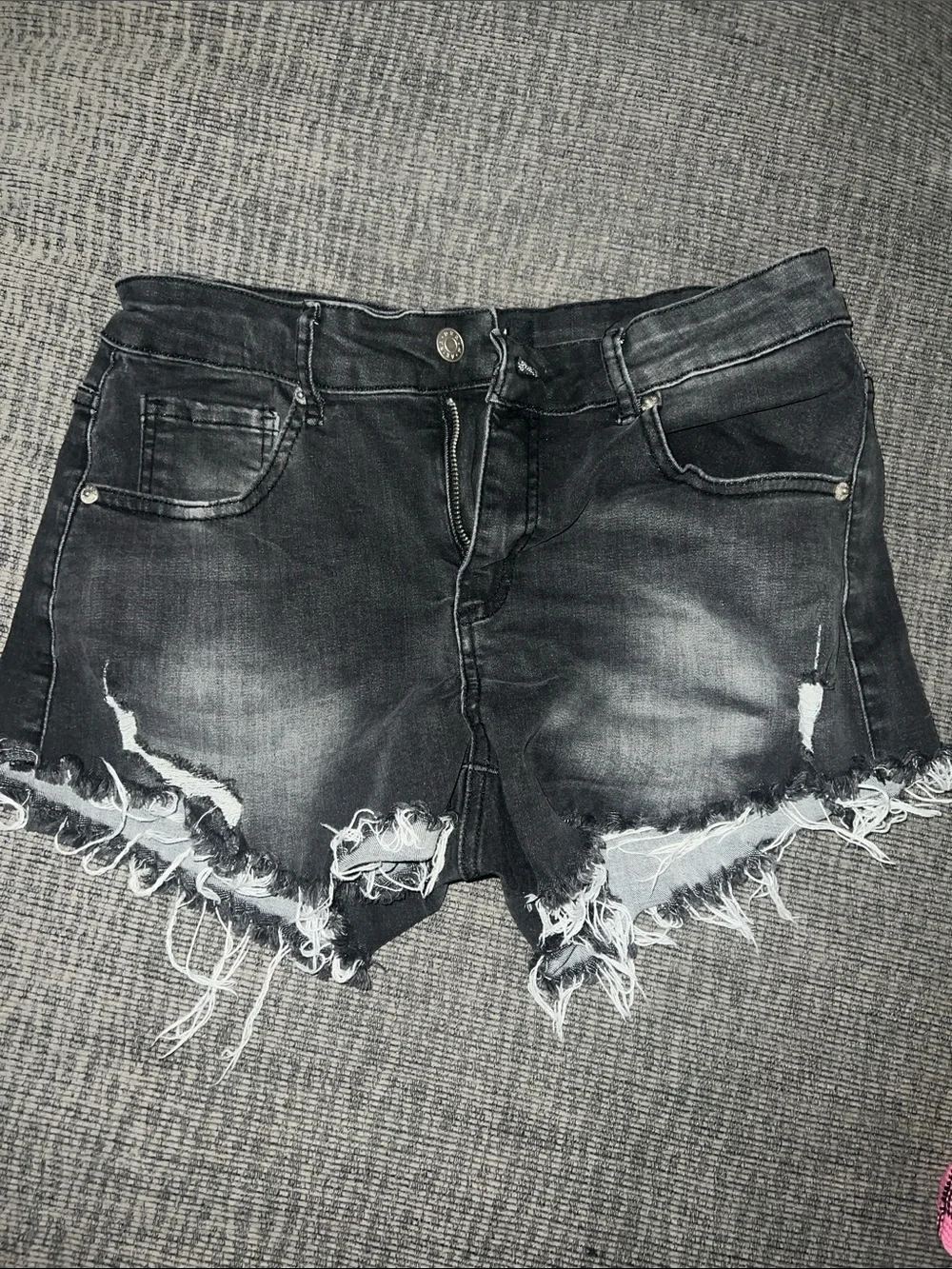AKIRA Black Distressed Denim Cutoff Shorts